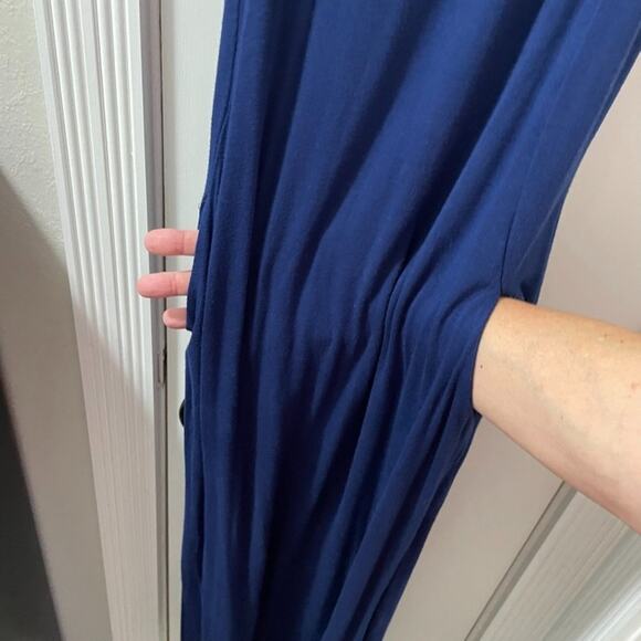 LuLu's Shield and Sword Navy Sleeveless Maxi Kangaroo Pocket Large USA Made - Picture 5 of 11